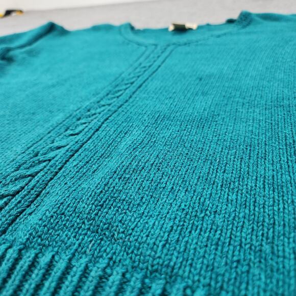 VTG LL Bean Womens S Small Linen Cotton Knit Fishermans V Neck Pullover Sweater - Picture 4 of 10